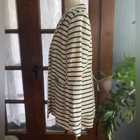 Joie NWOT Nautical Striped Boucle Sweater Knit Oversized Boyfriend Blazer Jacket - Picture 12 of 15
